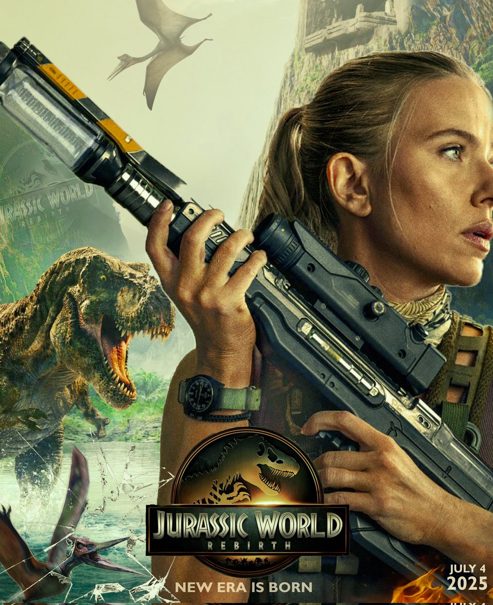 Beastone_7's tweet photo. Jurassic world rebirth alternative Poster design 
.
.
.
.
.
#jurassicworld  #JurassicWorldRebirth  #ScarlettJohansson #posterdesign
#JurassicWorldRebirthTH  #JurassicWorldRebirth https://t.co/1PN1qzxuUN