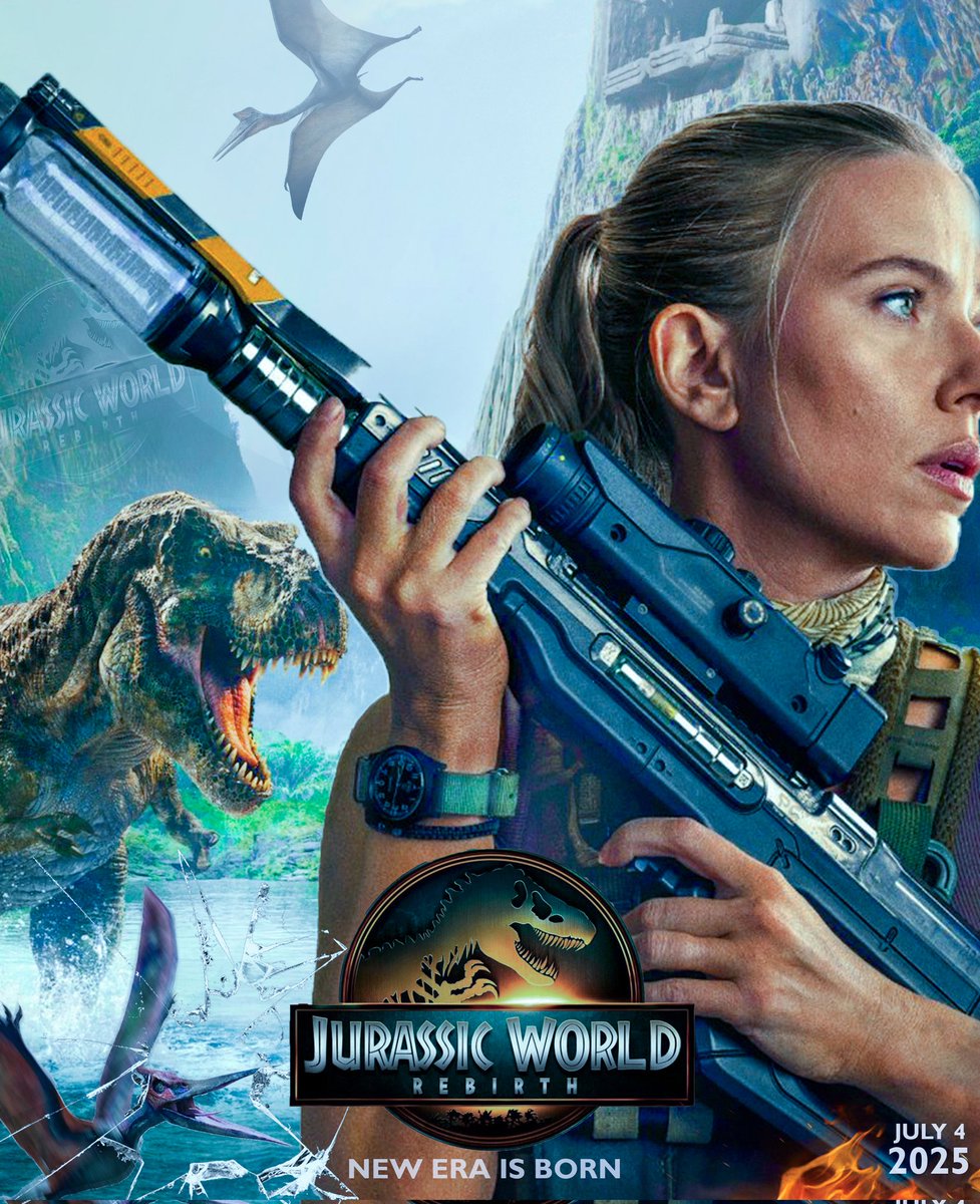 Beastone_7's tweet photo. Jurassic world rebirth alternative Poster design 
.
.
.
.
.
#jurassicworld  #JurassicWorldRebirth  #ScarlettJohansson #posterdesign
#JurassicWorldRebirthTH  #JurassicWorldRebirth https://t.co/1PN1qzxuUN
