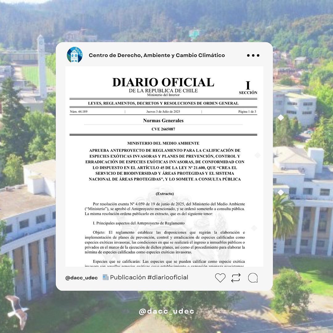 R.E. 4.059 del MMA, aprueba anteproyecto de reglamento para la calificación de especies exóticas invasoras y planes de prevención, control y erradicación de especies exóticas invasoras, de conformidad con lo dispuesto en el art.45 de la ley 21.600, y lo somete a consulta pública.