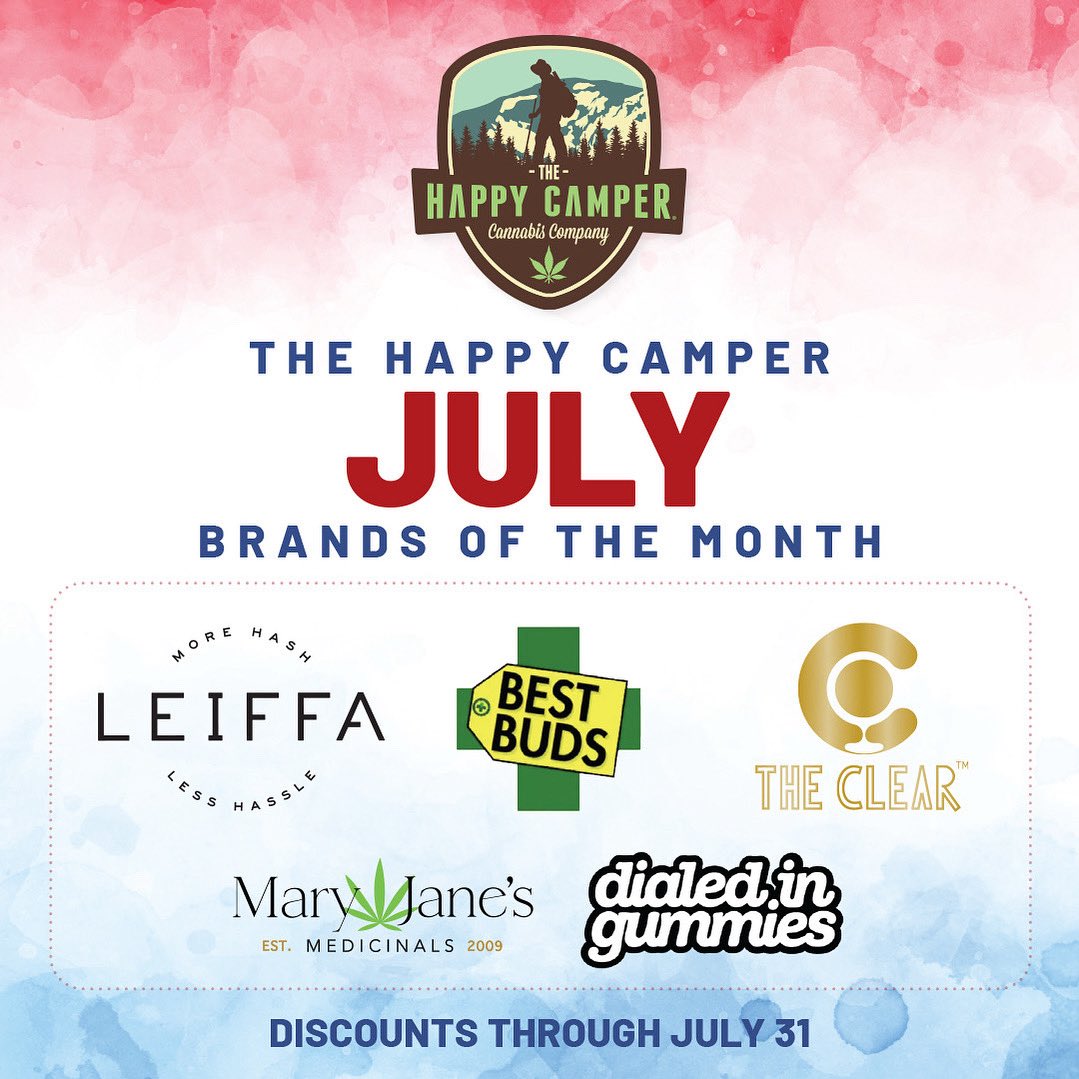 THCpalisade's tweet photo. 🏕️New month, new vibes! We’re celebrating some of our favorite brands this July: Leiffa Brand, Best Buds The Clear Brands, Mary Jane Medicinals Dialedin Gummeis  💚 Let’s keep the summer energy going strong with our Brands of the Month! #discoversomethingnew https://t.co/SuaoIPJtCi
