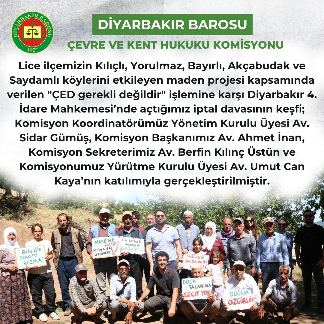 Diyarbakır Barosu Çevre ve Kent Hukuku Komisyonu (@dbcevrekent) on Twitter photo 