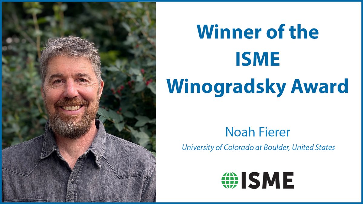 ISME_microbes's tweet image. Congratulations to Noah Fierer, the winner of the ISME Winogradsky Award 2026. This award is dedicated to mid-career scientists who have substantially advanced the field of microbial ecology.
🔗isme-microbes.org/winner-of-the-…
#MicrobialEcology #microbes #isme20