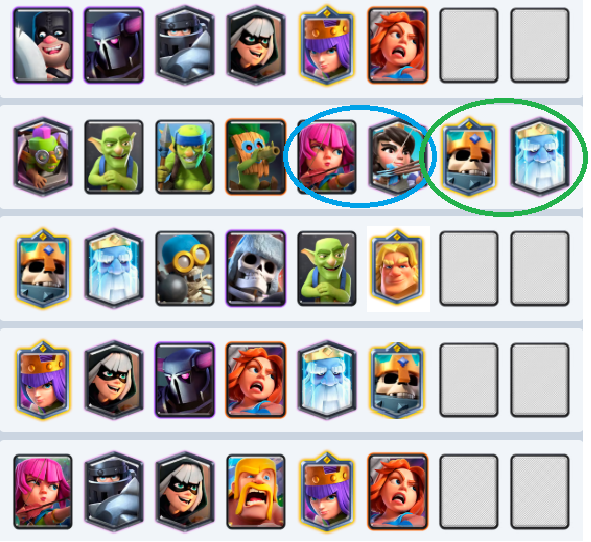 There are 5 decks to help you climb faster in Merge Tactics! I personally use King Tower all the time because he seems just better.
TIP:  You want to lose your 1st battle while playing King Tower and upgrade your board with bigger amount of gold in 2nd turn :) Have Fun :)