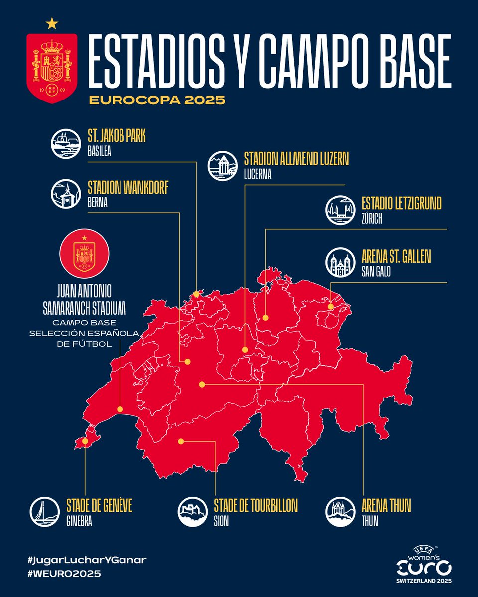 Spanish Football (@spainisfootball) on Twitter photo ๐บ๏ธ And so you know all our exact movements:
๐๐ฒ๐ฟ๐ฒโ๐ ๐ฎ ๐บ๐ฎ๐ฝ ๐๐ต๐ผ๐๐ถ๐ป๐ด ๐ผ๐๐ฟ ๐๐ฒ๐ฎ๐บโ๐ ๐ฏ๐ฎ๐๐ฒ ๐ฐ๐ฎ๐บ๐ฝ ๐ฎ๐ป๐ฑ ๐๐๐ฎ๐ฑ๐ถ๐๐บ๐ ๐ณ๐ผ๐ฟ ๐ผ๐๐ฟ #WEURO2025 ๐บ๐ฎ๐๐ฐ๐ต๐ฒ๐!
โฑ๏ธ Now that everythingโs sortedโshall we get the countdown going?
#JugarLucharYGanar ๐บ๏ธ And so you know all our exact movements:
๐๐ฒ๐ฟ๐ฒโ๐ ๐ฎ ๐บ๐ฎ๐ฝ ๐๐ต๐ผ๐๐ถ๐ป๐ด ๐ผ๐๐ฟ ๐๐ฒ๐ฎ๐บโ๐ ๐ฏ๐ฎ๐๐ฒ ๐ฐ๐ฎ๐บ๐ฝ ๐ฎ๐ป๐ฑ ๐๐๐ฎ๐ฑ๐ถ๐๐บ๐ ๐ณ๐ผ๐ฟ ๐ผ๐๐ฟ #WEURO2025 ๐บ๐ฎ๐๐ฐ๐ต๐ฒ๐!
โฑ๏ธ Now that everythingโs sortedโshall we get the countdown going?
#JugarLucharYGanar