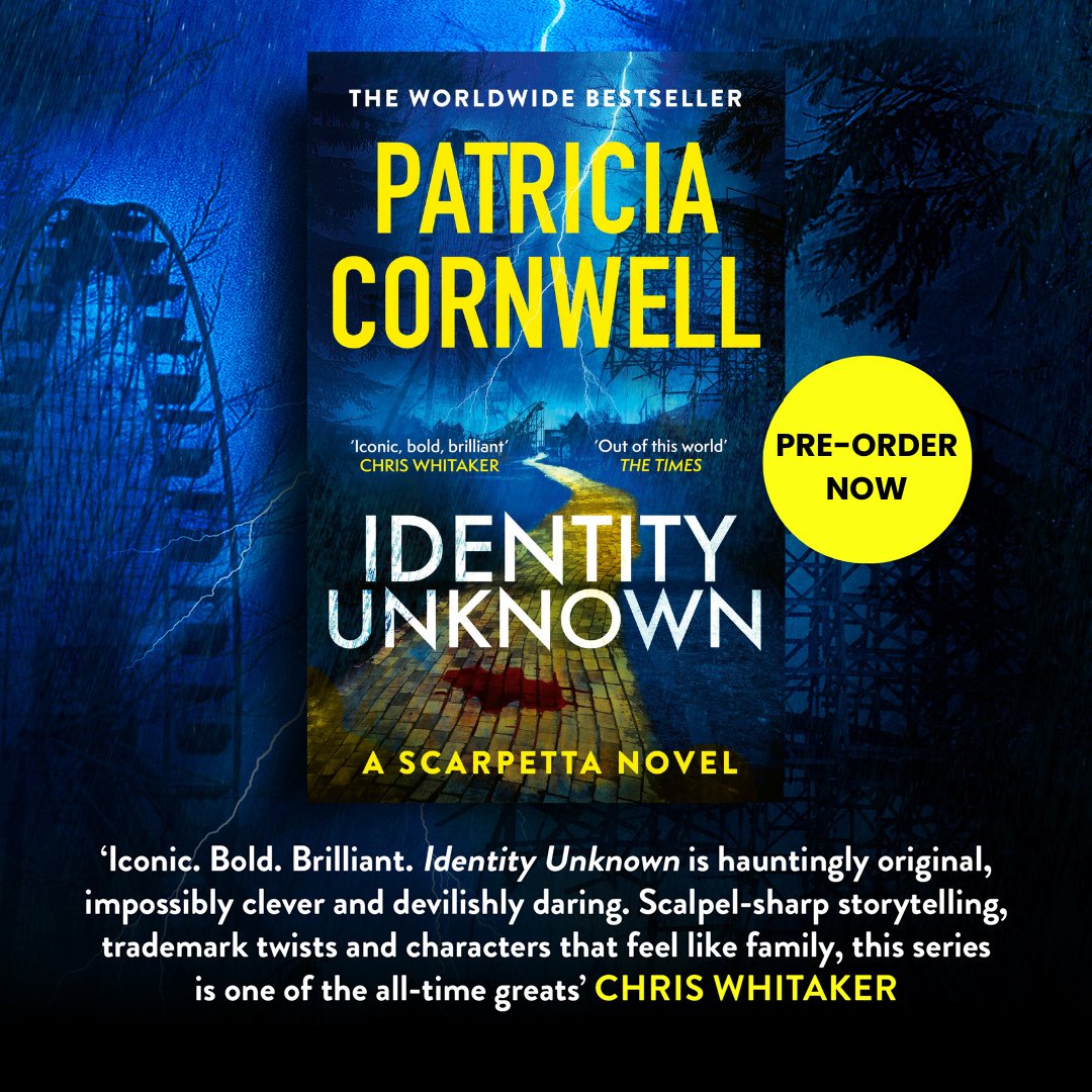 TheCrimeVault's tweet image. Identity Unknown, @1pcornwell's gripping Kay Scarpetta thriller is out this month in paperback! Kay's most shocking case is the one that hits closest to home. . .
Pre-order your copy now: brnw.ch/21wTSvP
Read an extract here: brnw.ch/21wTSvQ