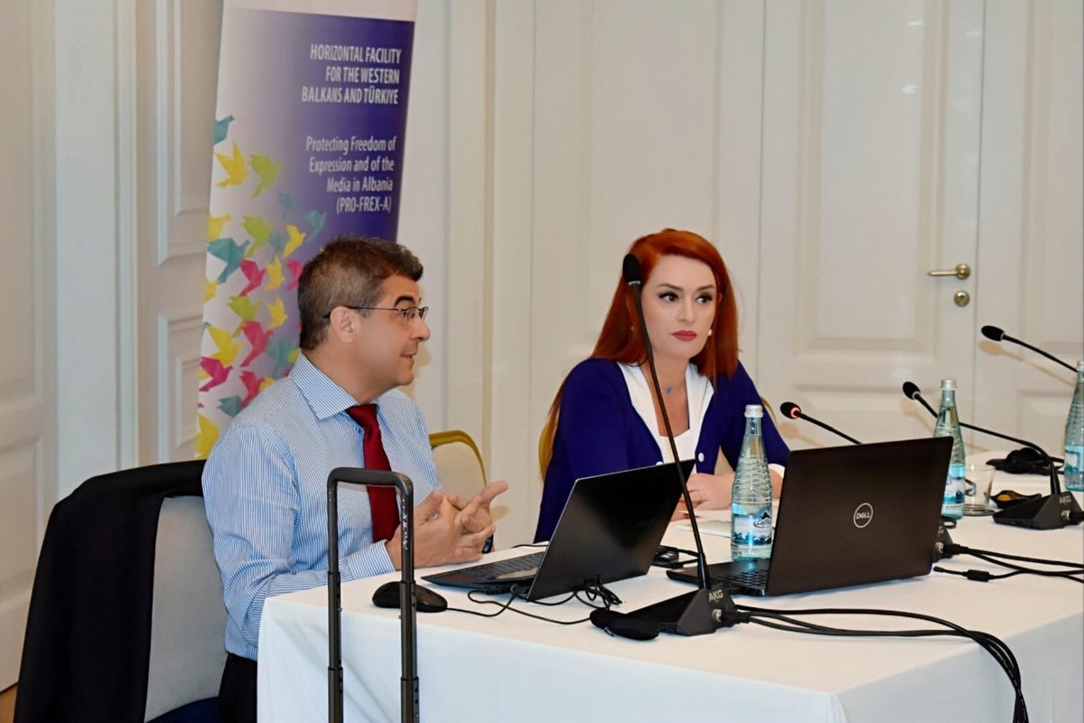 Armela_Krasniqi's tweet photo. 1/4 Dita e dytë e tryezës së punës mbi transpozimin e Aktit Europian për Lirinë e Medias (EMFA) dhe Aktit për Shërbimet Digjitale (DSA) në Shqipëri, vijoi sot me diskutime të thelluara mbi forcimin e rregullimit digjital dhe ekosistemin audioviziv. https://t.co/oYkAV6zQLU
