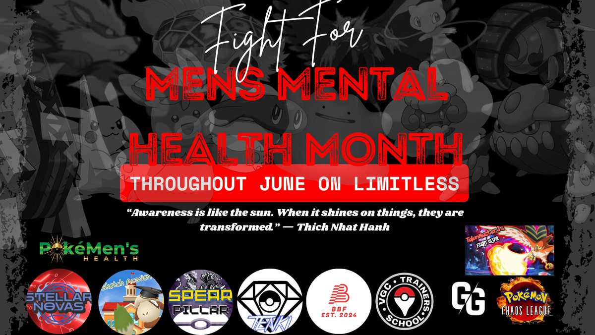 Chaos League (@thechaosleague) on Twitter photo Now that June is behind us THATS A WRAP!!
10 Tournament Organizers, 22 qualifier events, Over 100 invites and almost 50 trainers battling for the prize!!
I want to thank everyone who helped make Mens Mental Health Month so much fun!
<a href="/PokeMensHealth/">PokéMen's Health| Roy Flash Gordon</a>
<a href="/aoxVGC/">AoxVGC</a> and <a href="/SchoolVgc/">VGC Trainers School</a> Now that June is behind us THATS A WRAP!!
10 Tournament Organizers, 22 qualifier events, Over 100 invites and almost 50 trainers battling for the prize!!
I want to thank everyone who helped make Mens Mental Health Month so much fun!
<a href="/PokeMensHealth/">PokéMen's Health| Roy Flash Gordon</a>
<a href="/aoxVGC/">AoxVGC</a> and <a href="/SchoolVgc/">VGC Trainers School</a>