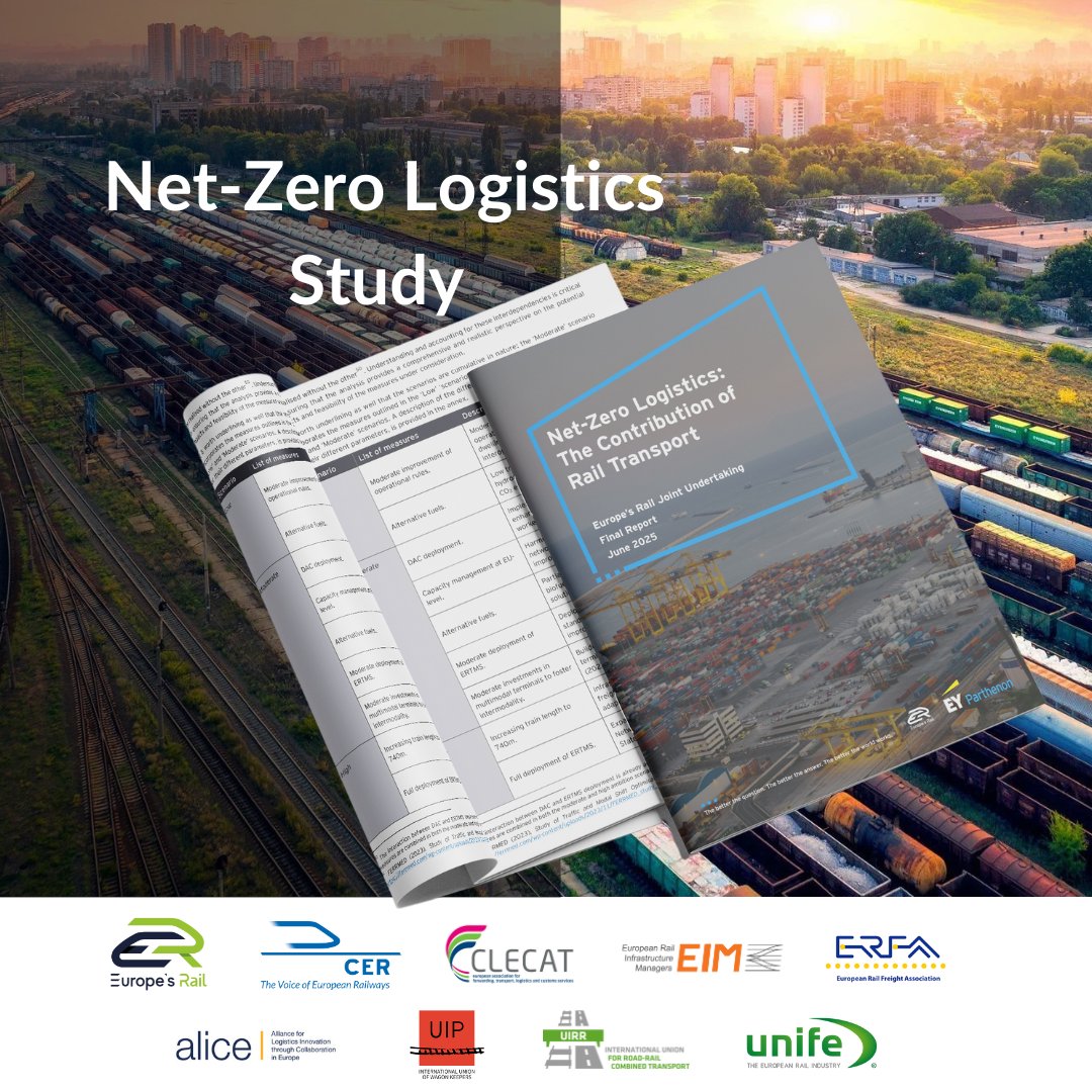 CER_railways's tweet image. Rail freight supports decarbonisation while offering long-term socio-economic returns ⬇️
The new #NetZero Logistics study highlights rail freight’s vital role in building a competitive and climate-neutral transport system across Europe.
Read it here📘cer.be/cer-reports/ne…