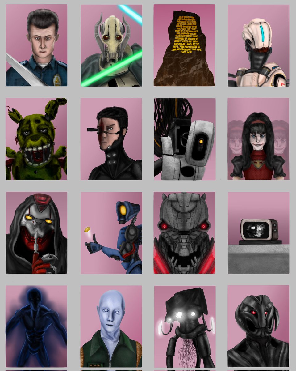 MildlyOKK's tweet image. Villanous Machines variants #terminator #ultrakill #starwars #AM #Godzilla #SCP #DOOM #NieRAutomata #alienisolation #Outlast #multifandom #fanart #INVINCIBLE