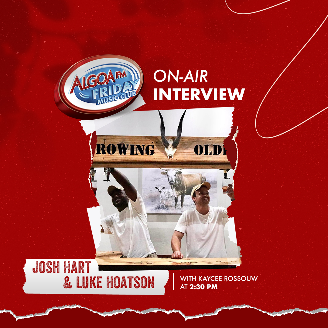 Don’t miss the Friday Music Club today at 14:30! Kaycee sits down with musicians Josh Hart and Luke Hoatson to chat about their journey and their latest single, 'Growing Older'.