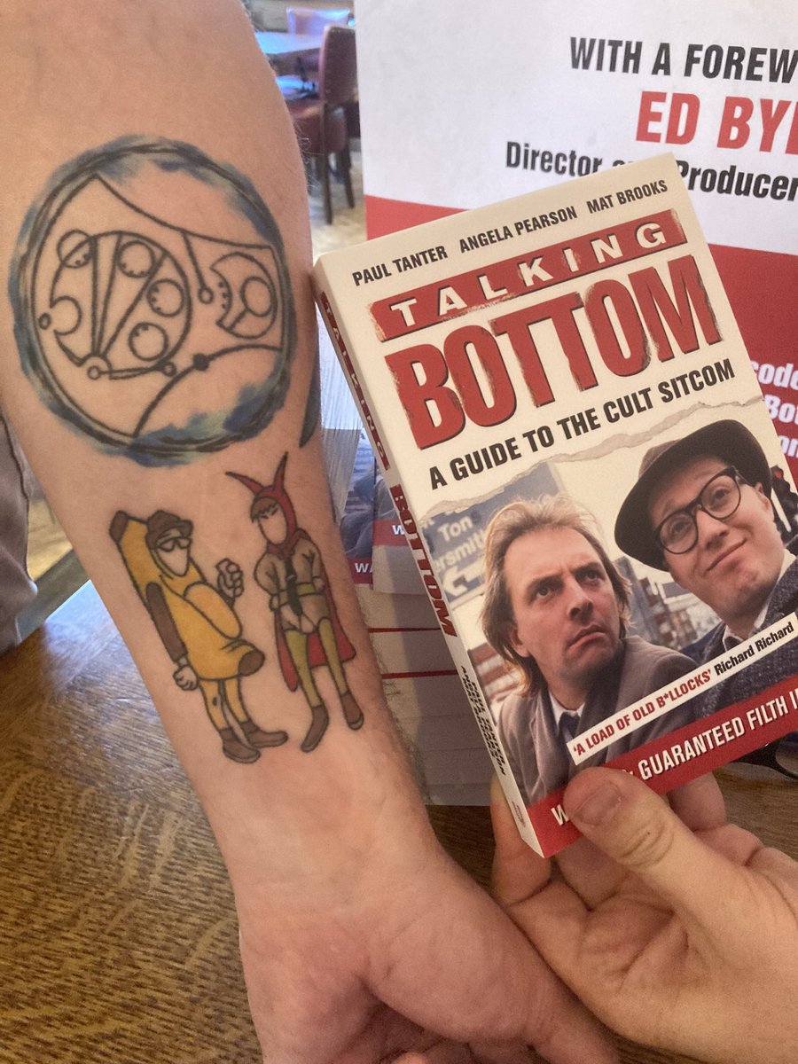 talkingbottom's tweet image. Bottom fan Oliver picked up his book and WHAT A TATTOO HE HAS!! amazon.co.uk/Talking-Bottom…