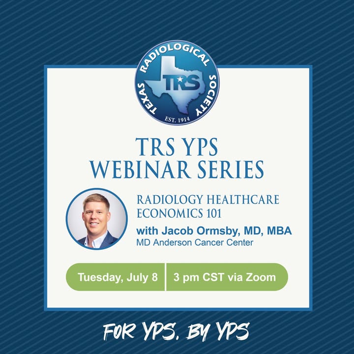 TxRadSociety's tweet image. 🚨 Final Reminder YPS! Join us Tuesday, July 8 at 3PM CST for our upcoming webinar:
Radiology Healthcare Economics 101.
🎙️ Featuring Jacob Ormsby, MD, MBA (MD Anderson Cancer Center)
Don’t miss this expert-led session—see you there!
👉 Register now: zurl.co/FsIHq