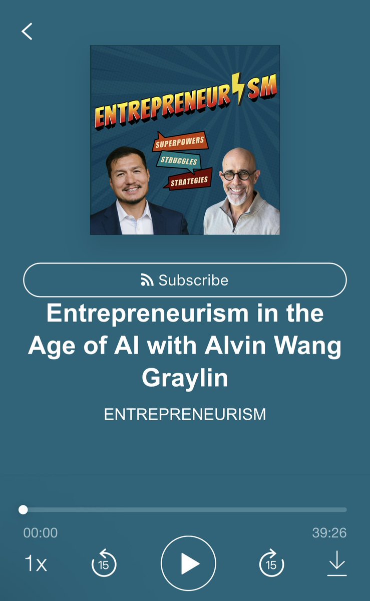 AGraylin's tweet image. Worth a listen if you’re an #entrepreneur and would like to get a better sense of how to survive and thrive in a post #AGI future. Here’s the link to my discussion with an old friend #ScottPollack on his new podcast 🎙️#Entrepreneurism.⚡️
roguescott.com/podcast/episod…
#OurNextReality…