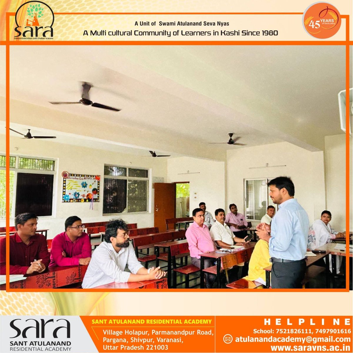 At SARA, leaders lead by example!
Dr. Avinash Pandey, Principal &amp; CBSE resource person, addressed NCC cadets as #GuestSpeaker &amp; welcomed Dr. Arindam Bhattacharya at the CBSE Sahcharya meet.
Here,mentors guide &amp; young leaders grow —
Teachers don’t just teach,they plant futures.