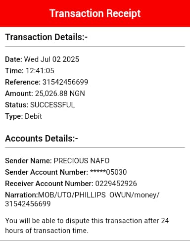 owunariphillips's tweet photo. @UBAGroup Please verify this transaction, a  transfer was made to me and this was the receipt forwarded to me... The owner says the money has left his account but I'm yet to receive it. Since yesterday. https://t.co/9IcwUbTzDm