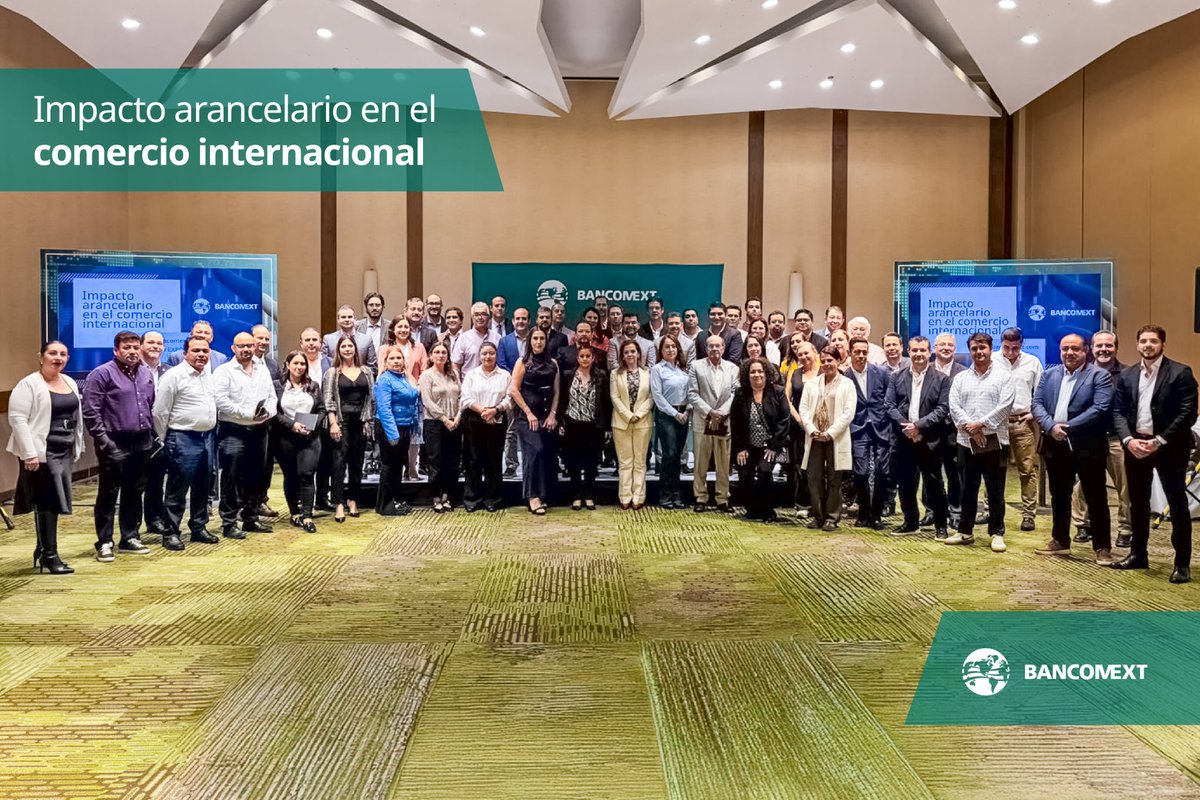 Realizamos en #Guadalajara el encuentro "Impacto arancelario en el comercio internacional" donde hablamos sobre el impacto arancelario en #México🇲🇽, así como los productos financieros para mitigar su impacto.

#FinanciamientoEnAcción #ElMotorDeLasExportaciones