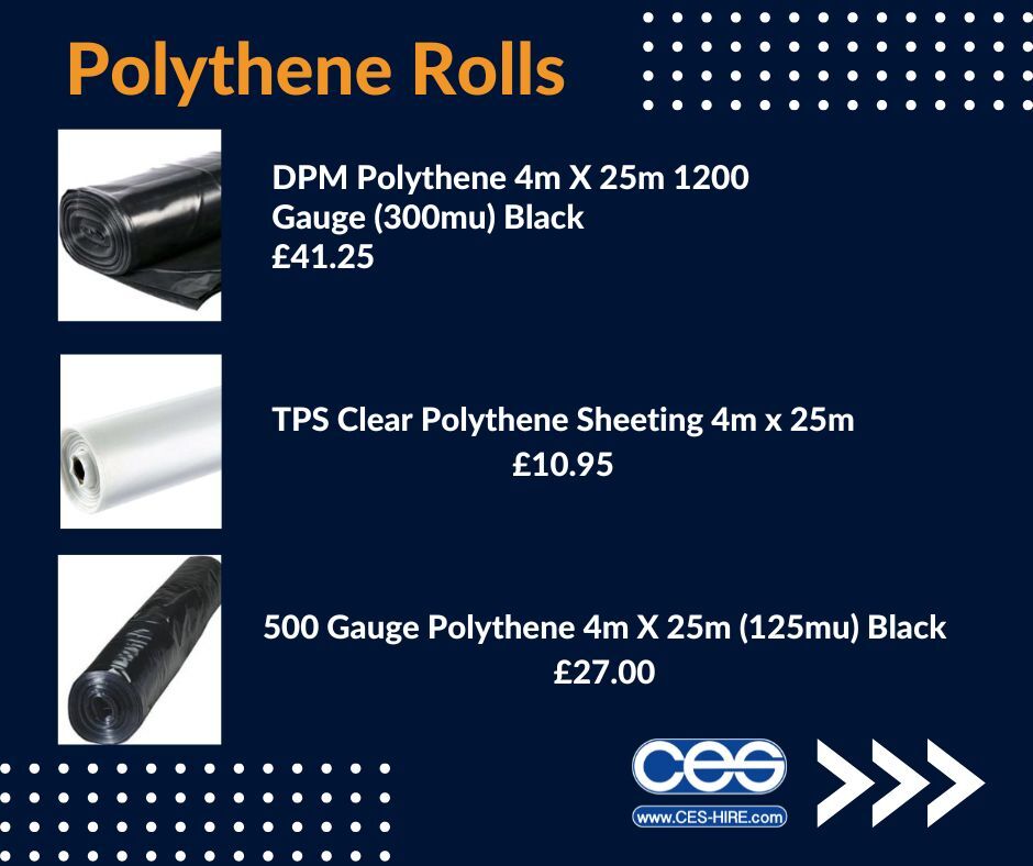 Ditch the dust sheets and switch to polythene rolls for ultimate protection of your furniture, windows, and doors! Lightweight and waterproof, they're the upgrade you need. We also stock DPM polythene, designed to prevent moisture entering a property.

hubs.ly/Q03mr3HR0
