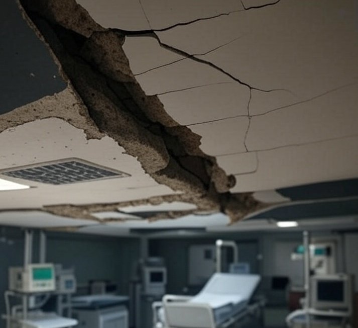 El Hospital Zendal iba a maravillar al mundo.
En menos de 5 años ya se cae a pedazos.
Y eso que solo costó mas del doble de lo que en principio se presupuestó...