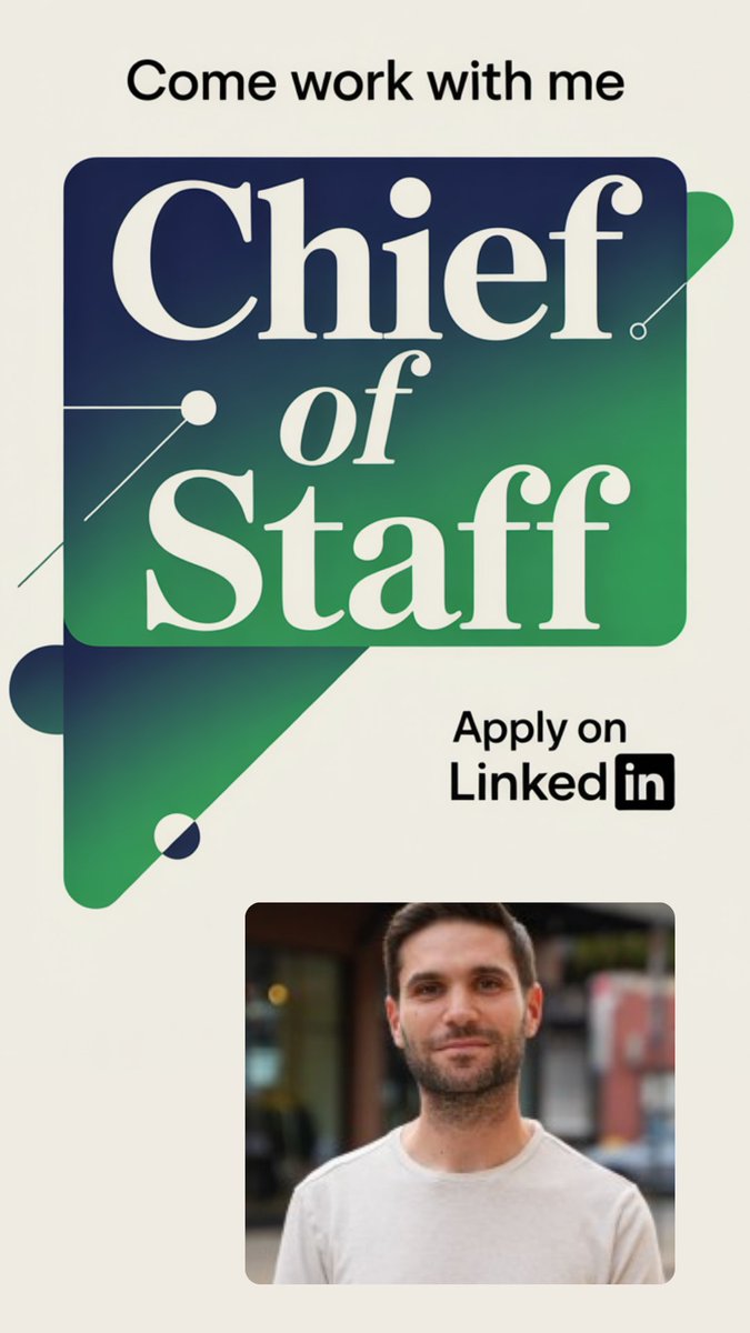 I couldn't be more excited to finally share that I'm hiring a Chief of Staff to join me at @Flybridge. This person will work side-by-side with me here in New York every day and will get to join board meetings, pitches, LP meetings, and everything in between.

I want this person