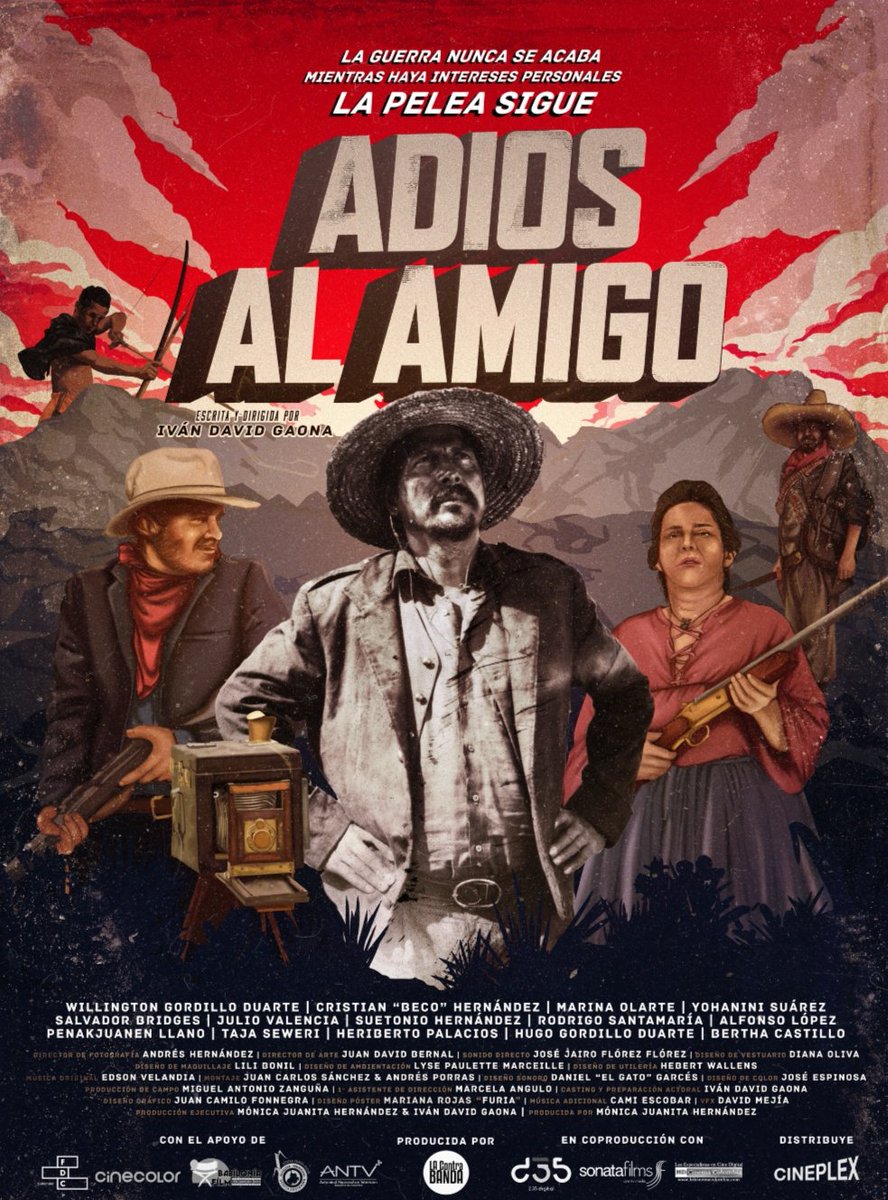 9 años después del estreno de su ópera prima Pariente, Iván Gaona lanza su segundo largometraje, Adiós al Amigo, otro western local que, ambientado en 1902, habla de memoria, lazos de amistad y las cicatrices que deja la guerra. En salas a partir del 7 de agosto. #CineColombiano