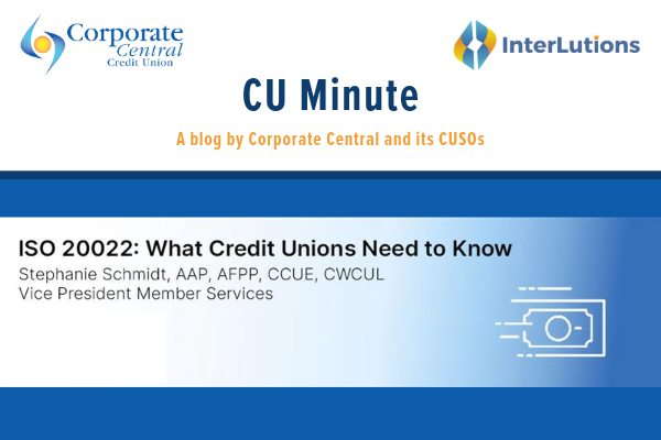 ISO 20022 is almost here! What does that mean for credit unions? Vice President Member Services, Stephanie Schmidt, breaks it down with helpful FAQs in our latest CUMinute blog article. Read it here: ecs.page.link/UbCPX

#CorporateCentral #CreditUnions #CUMinute