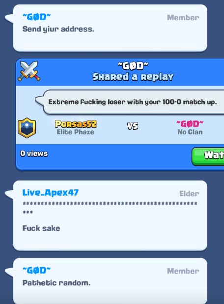 i've been getting back in to cr and can someone explain why im being called a random in fucking clash royale 😭😭😭😭😭😭😭😭😭