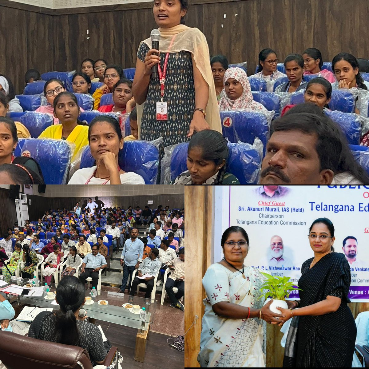 Public hearing at Palamuru University today, the voices of students, especially young women were powerful and clear - they need better facilities, fairer opportunities, and stronger support.
<a href="/TelanganaCMO/">Telangana CMO</a> <a href="/revanth_anumula/">Revanth Reddy</a> <a href="/edu_commissonTG/">Telangana Education Commission</a>