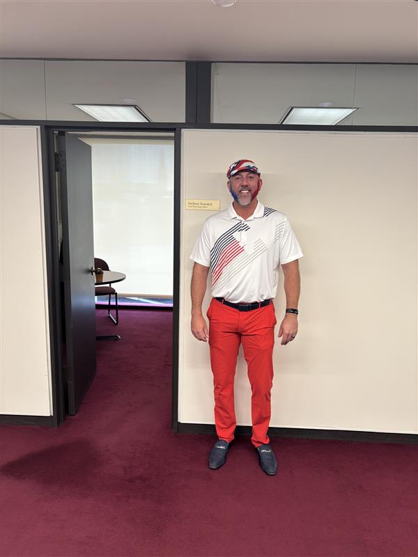 Tony Kowalick, NYSBA’s Chief Technology Officer, brought some extra Fourth of July spirit to the office today—fully on theme in red, white, and blue.
Wishing everyone a safe and happy Independence Day from all of us at NYSBA.