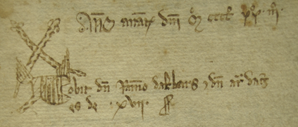 polnavarroc's tweet image. Detalls d'una llibreta de celebració d'òbits de la parròquia de Santa Eulàlia de Berga (1423)
