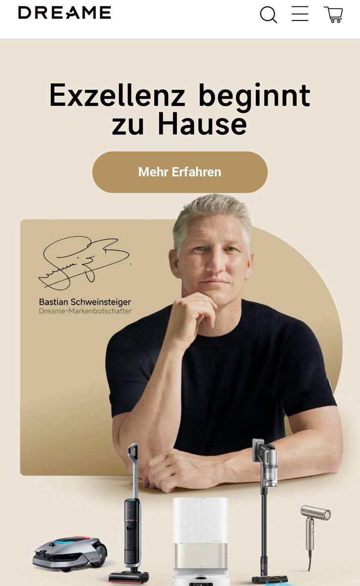 Da muss man erstmal drauf kommen, aktuell Bastian #Schweinsteiger als Testimonial zu verpflichten und den Claim „Exzellenz beginnt zu Hause“ drüber zu schreiben😎 #werbung