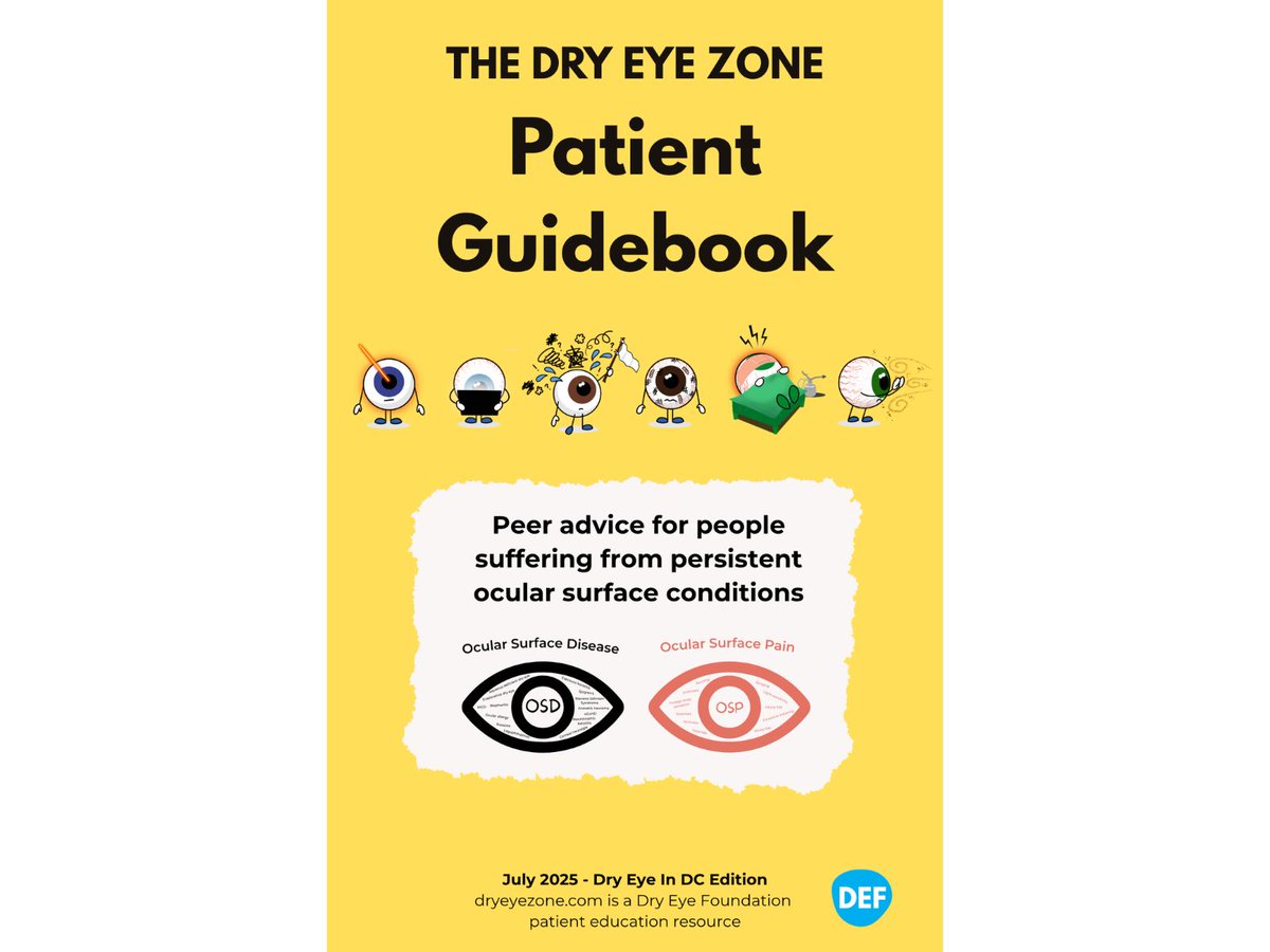 NEW! Dry Eye Zone Patient Guidebook. Visit buff.ly/INk762N

It is Dry Eye Awareness Month 2025, and time for new insights, perspectives and resources!

#dryeye #dryeyedisease #dryeyeawarenessmonth #dryeyeindc #dryeyefoundation #optometry #ophthalmology #ocularsurfacepain