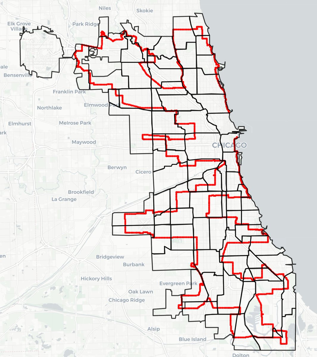The 146-mile, 77 community areas Tour de Chi is basically my old, leisurely +/- 100-mile Chicago Perimeter Ride on performance enhancing drugs. 
chi.streetsblog.org/2025/07/03/rid…

Here's a writeup of the Perimeter Ride, which nowadays Jerome Hughes leads every year.
newcity.com/2008/06/12/hav…