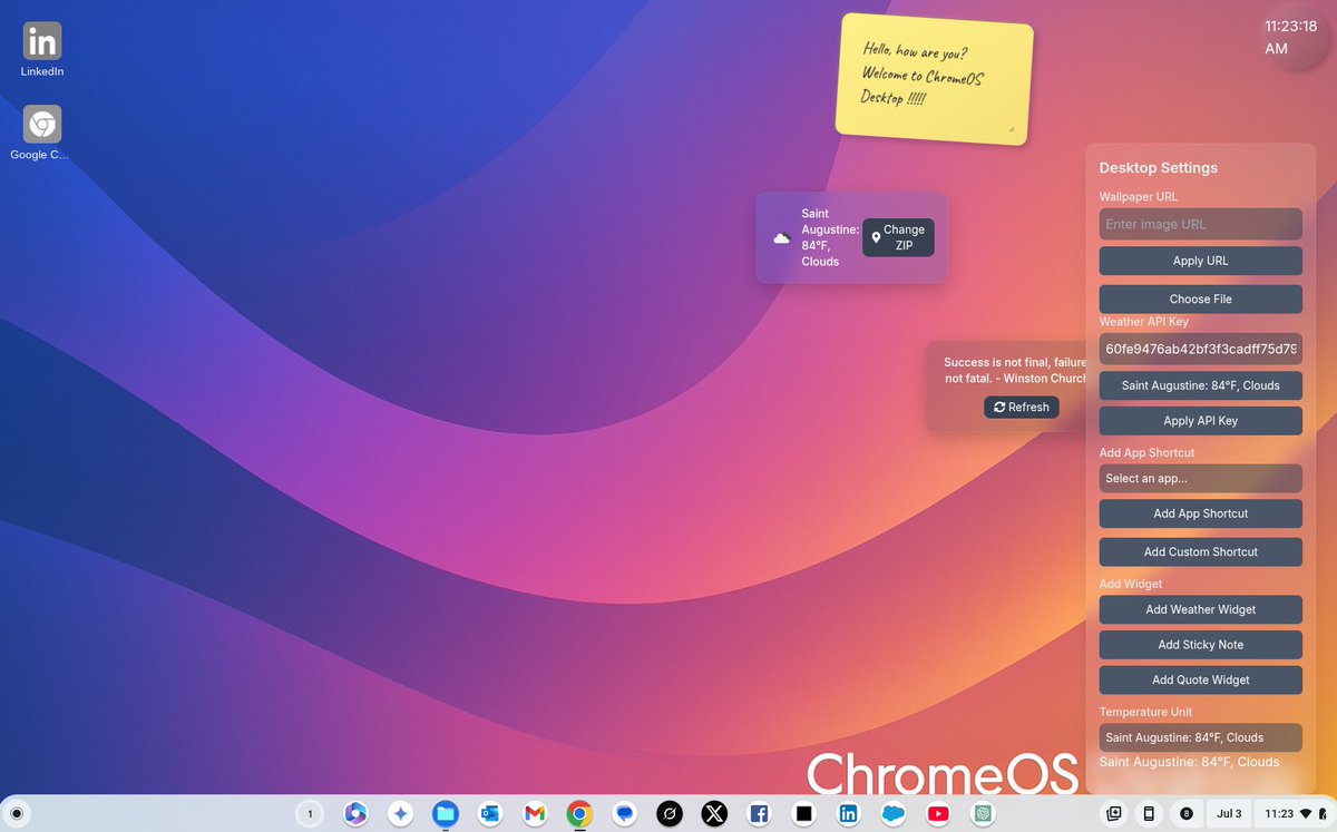 Nodewire_xyz's tweet image. My latest project at Nodewire displays the power of creativity and AI, bringing a Desktop to ChromeOS. This was achieved with a one file webapp using Grok for development.

#AI #GoogleChrome @Google @googlechrome @X @grok