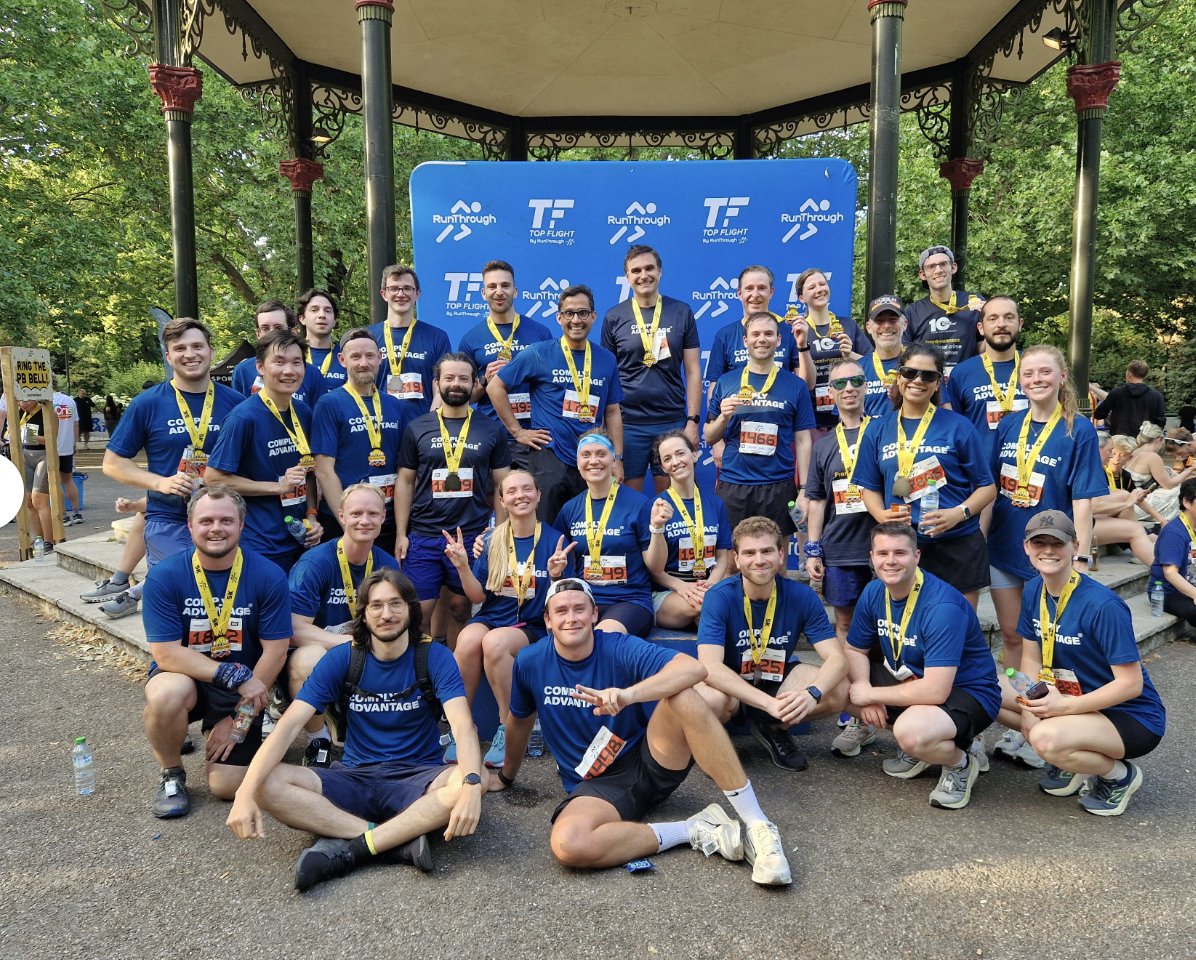 ComplyAdvantage's tweet image. At ComplyAdvantage, we don’t just chase criminals, we chase finish lines! 😉
Last week, 30+ of our team laced up for a 5K run through Battersea Park.
Despite the sweltering sun, everyone crossed the finish line, sweaty, smiling, and earning their post-run beers.🏃♂️
