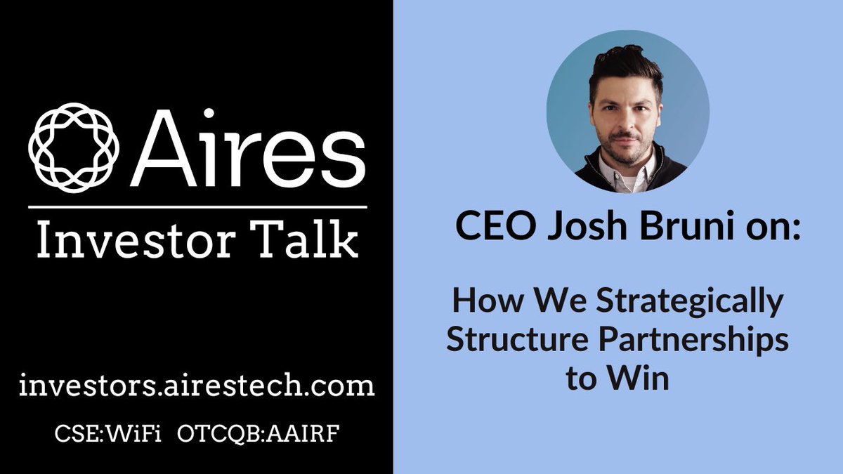 [VIDEO] INVESTORS: Discover how Aires' partnership with UFC and their Performance Institute helps us create digital assets that we control and leverage in our marketing campaigns.

youtu.be/-YchoYm29Pg?fe…

CSE: WiFi | OTCQB: AAIRF
#EMFOptimization #EMF