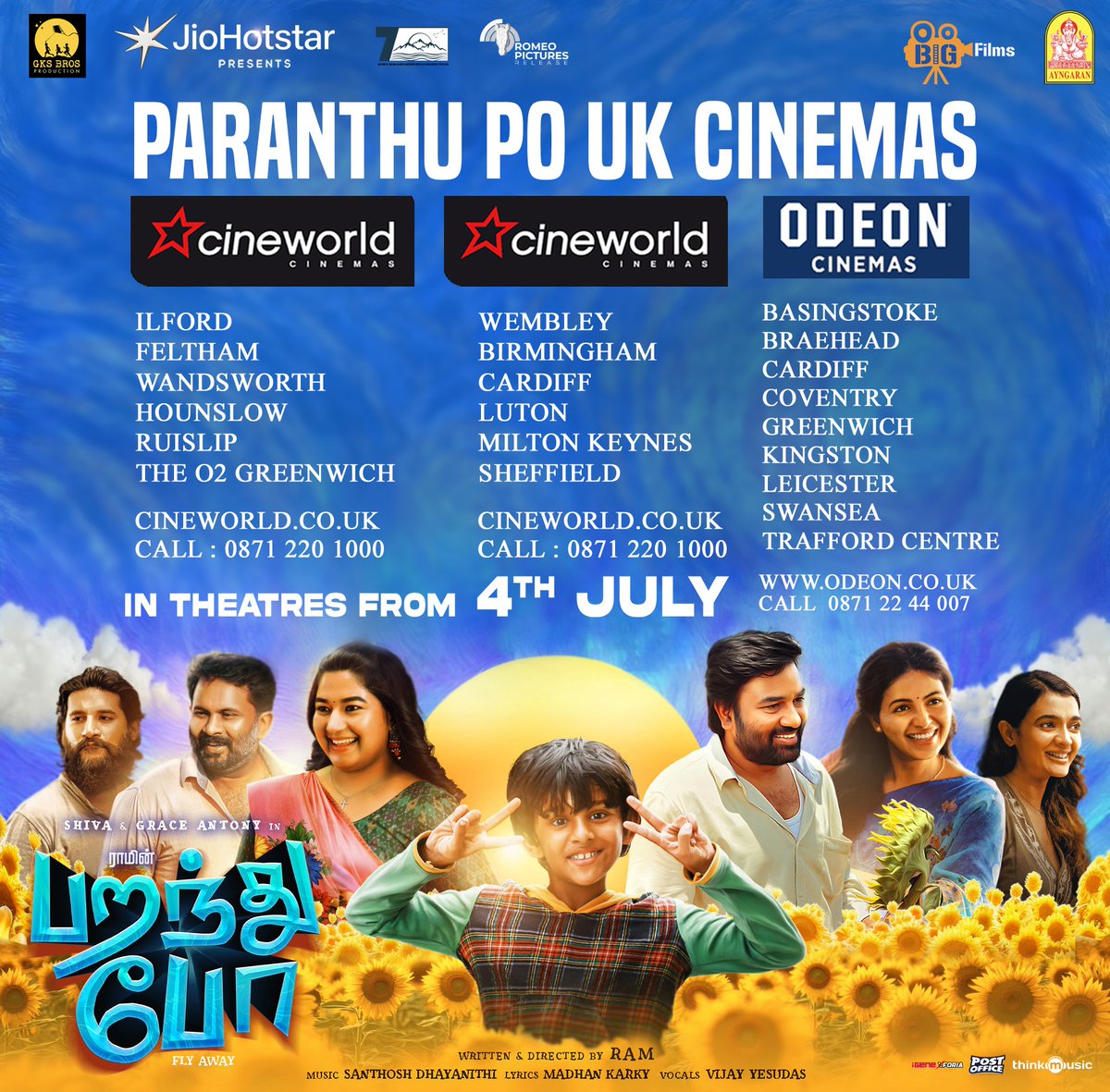 Ayngaran International (@ayngaran_offl) on Twitter photo #DirectorRam's #ParanthuPo in Cinemas from July 4th.🌙🌻
Check #UK Cinema List. Book Your tickets Now.
cineworld.co.uk/films/paranthu…
odeon.co.uk/films/paranthu…
#Shiva @iamvijayyesudas <a href="/DhayaSandy/">Santhosh Dhayanithi</a> <a href="/eka_dop/">Ekhambram DOP</a> <a href="/edit_mathi/">Mathi Vs</a> <a href="/silvastunt/">silva stunt</a> <a href="/madhankarky/">Madhan Karky</a> <a href="/mynameisraahul/">raahul</a> <a href="/Romeopictures_/">Romeo Pictures</a> #DirectorRam's #ParanthuPo in Cinemas from July 4th.🌙🌻
Check #UK Cinema List. Book Your tickets Now.
cineworld.co.uk/films/paranthu…
odeon.co.uk/films/paranthu…
#Shiva @iamvijayyesudas <a href="/DhayaSandy/">Santhosh Dhayanithi</a> <a href="/eka_dop/">Ekhambram DOP</a> <a href="/edit_mathi/">Mathi Vs</a> <a href="/silvastunt/">silva stunt</a> <a href="/madhankarky/">Madhan Karky</a> <a href="/mynameisraahul/">raahul</a> <a href="/Romeopictures_/">Romeo Pictures</a>