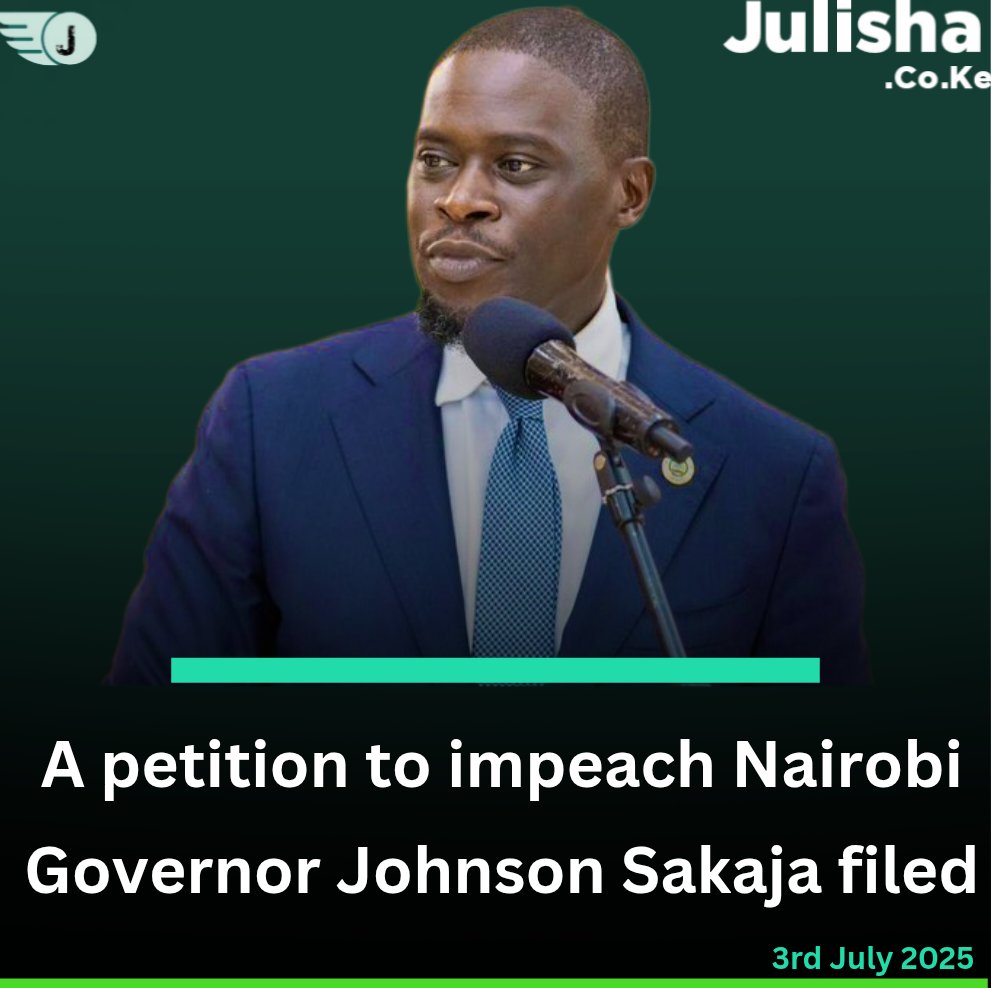 NEWS UPDATE 

A petition to impeach Nairobi Governor Johnson Sakaja filed