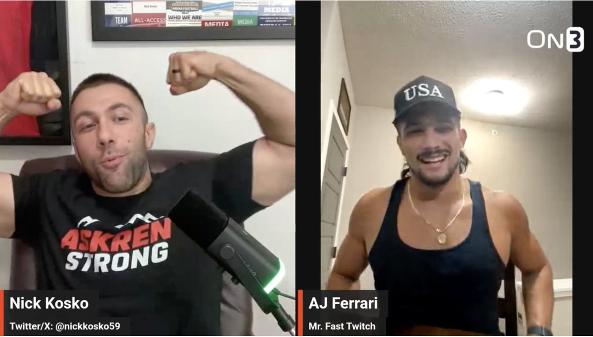 Nick Kosko (@nickkosko59) on Twitter photo Coming Monday ... <a href="/mrfasttwitch/">AJ Ferrari</a> 
<a href="/On3sports/">On3</a> | #On3Wrestling | <a href="/HuskerWrestling/">Nebraska Wrestling</a> Coming Monday ... <a href="/mrfasttwitch/">AJ Ferrari</a> 
<a href="/On3sports/">On3</a> | #On3Wrestling | <a href="/HuskerWrestling/">Nebraska Wrestling</a>