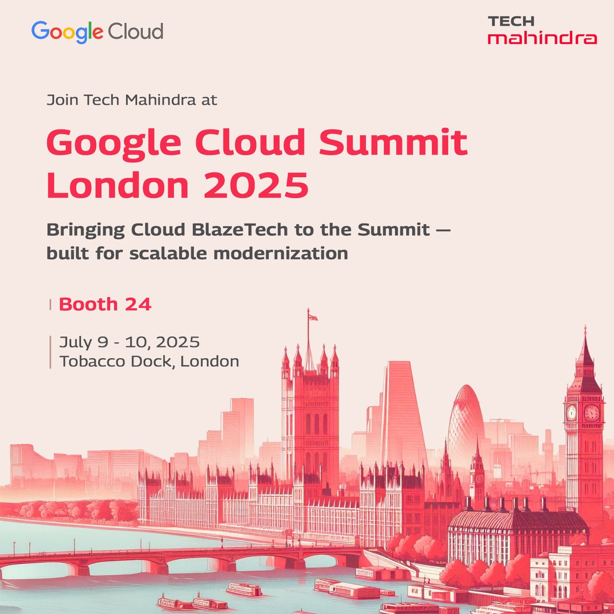 Explore how @Tech_Mahindra is helping enterprises transition from legacy systems to scalable, cloud-native infrastructure with @GoogleCloud - enabling agility, real-time insights, and #AI-powered innovation.

Meet us at #GoogleCloudSummit London 2025, July 9–10, at Booth #24 and