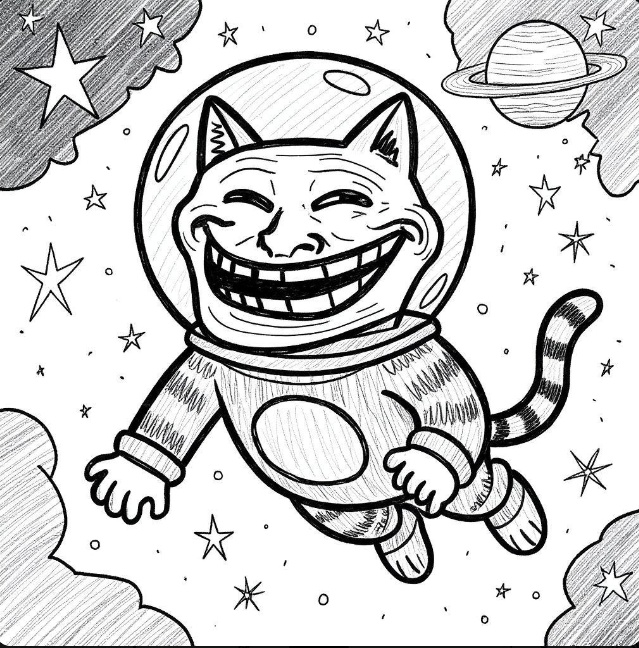 Jupitroll's tweet photo. When you're tired of moon missions and just want to troll your way to Jupiter 😼🛸
#JUPITROLL https://t.co/zlhxHUFPDY
