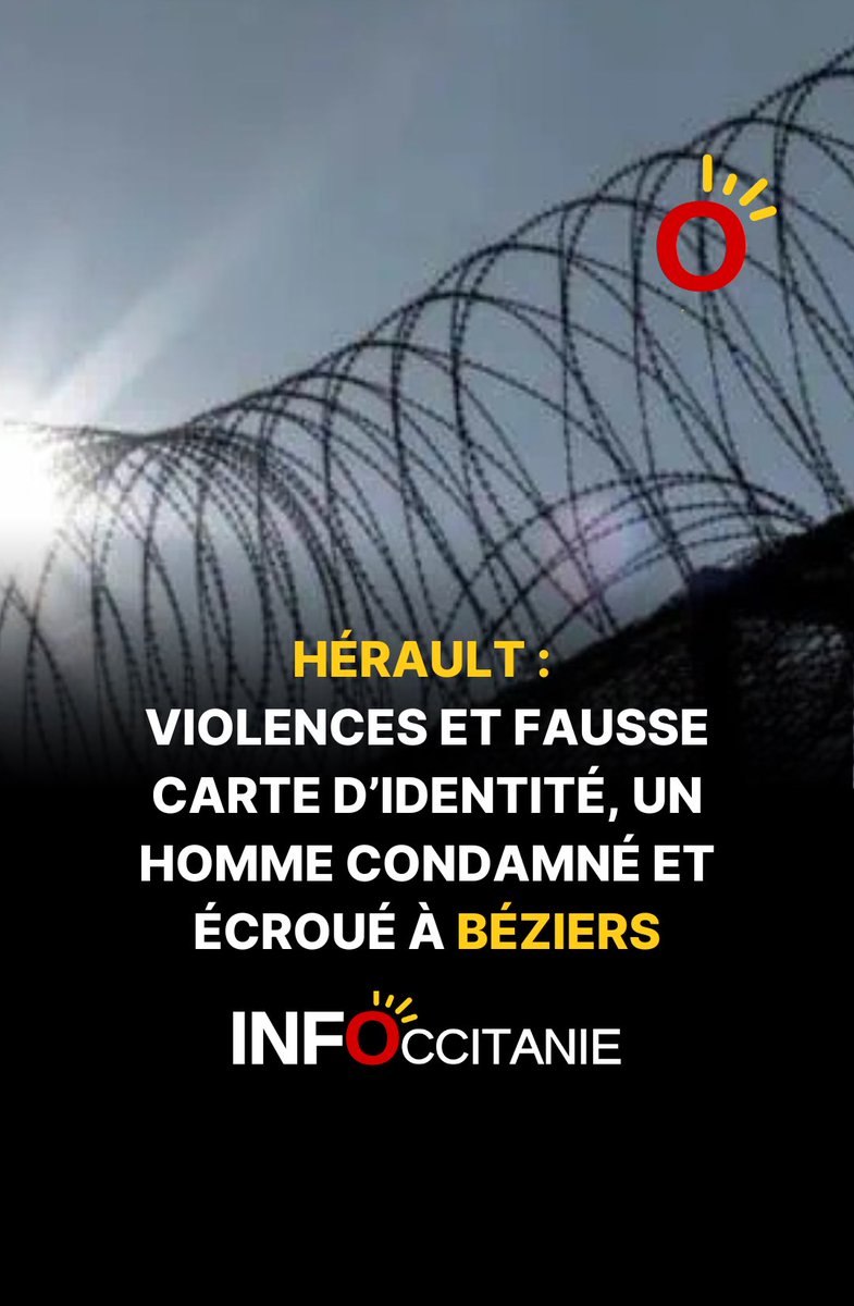 infoccitanie's tweet photo. Un homme écroué à #Béziers pour violences et fausse carte d’identité ➡️ https://t.co/b40KCjvSns https://t.co/fOuRzkz6Vz