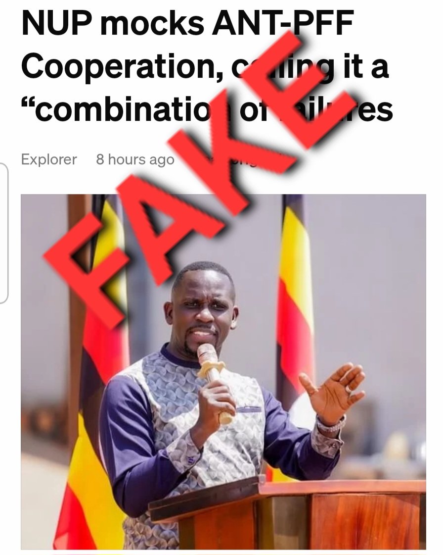 I've seen this fake article making rounds, saying we made those remarks at the NUP press conference yesterday.
This is totally false.
Our press conference was public and it was telecast live, no leader within NUP made those remarks.
Dismiss this propaganda with the contempt it