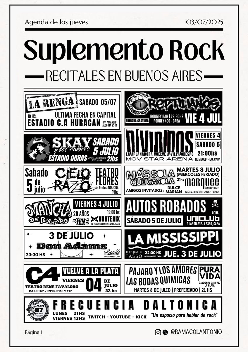 Suplemento Rock!
Voy a hacer mi tiro sin fallar...