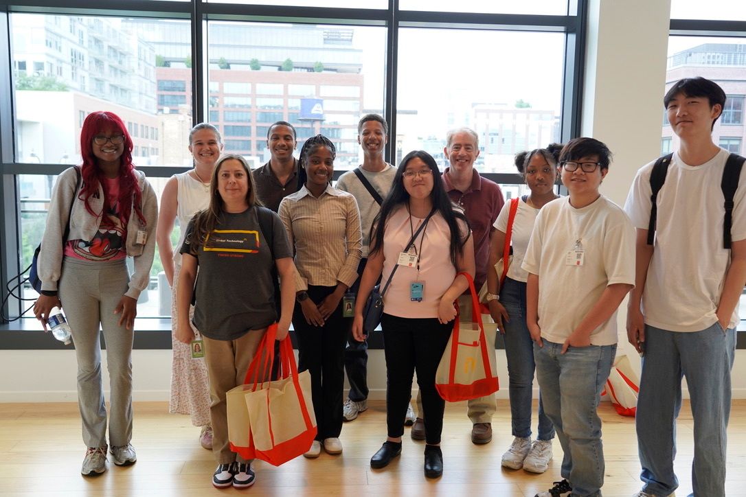 TTIC_Connect's tweet image. Our high school robotics interns had a great field trip at Hamburger University, where they participated in a panel of early career talent and toured two research labs!
