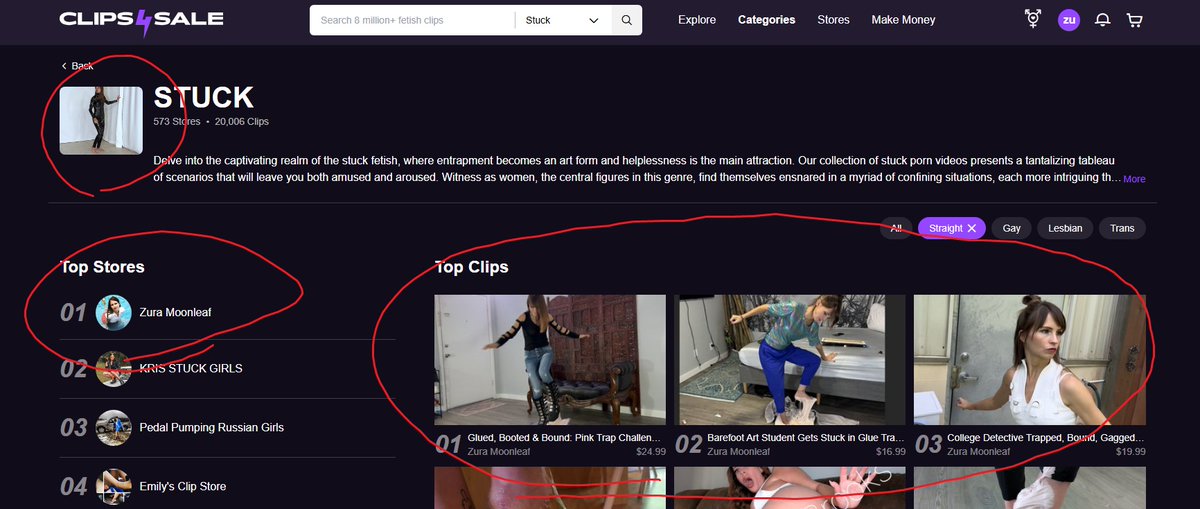 Pretty cool to see this—
I knew one of my stuck clips was ranking high, but just noticed my store is now #1 in the category too... and the top 3 clips are all mine 🕸️😄

At least for now!
 If people keep ordering customs in this strange little genre, maybe it’ll stay that way a