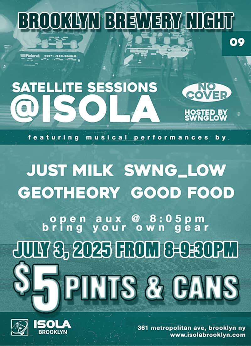 Back to <a href="/isolabrooklyn/">Isola Brooklyn</a> Tonight with #Brooklynbrewery Sponsoring the event.

We're in for a goood time, long time, and possibly the best time within this timeline ya feel me.
Pull up if your in Williamsburg!

Feat: 
Just Milk
<a href="/GoodFoodMusic/">𝑮ood 𝑭ood</a> <a href="/geotheorymusic/">geoTHEory</a> 
and meeeee!