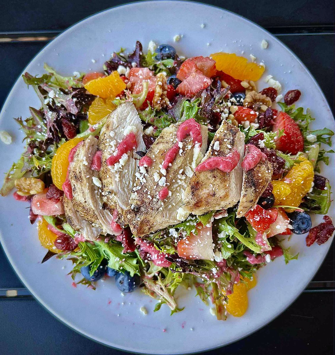 Get it before it's gone! Crow's Nest WEEKLY SPECIAL • 🥗 Red White &amp; Bloob Salad 🇺🇸: Diced strawberries,  blueberries, dried cranberry-walnut mix, feta, mandarin oranges with grilled chicken, dressed in housemade raspberry vinaigrette. 'Merica - $18. Available through July 4th