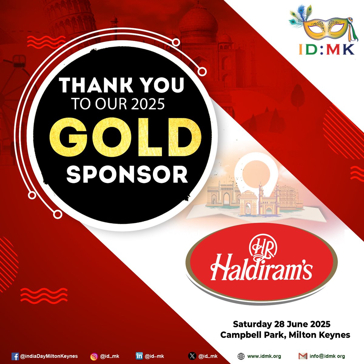 ID_MK's tweet photo. A heartfelt thank you to our incredible Gold sponsor Haldiram UK! 💫 Your unwavering support, generosity played a vital role in making IDMK 2025 a grand success. Your contribution truly made a lasting impact—and we are  so grateful to have U as part of the IDMK family. https://t.co/29mT2pZyP3