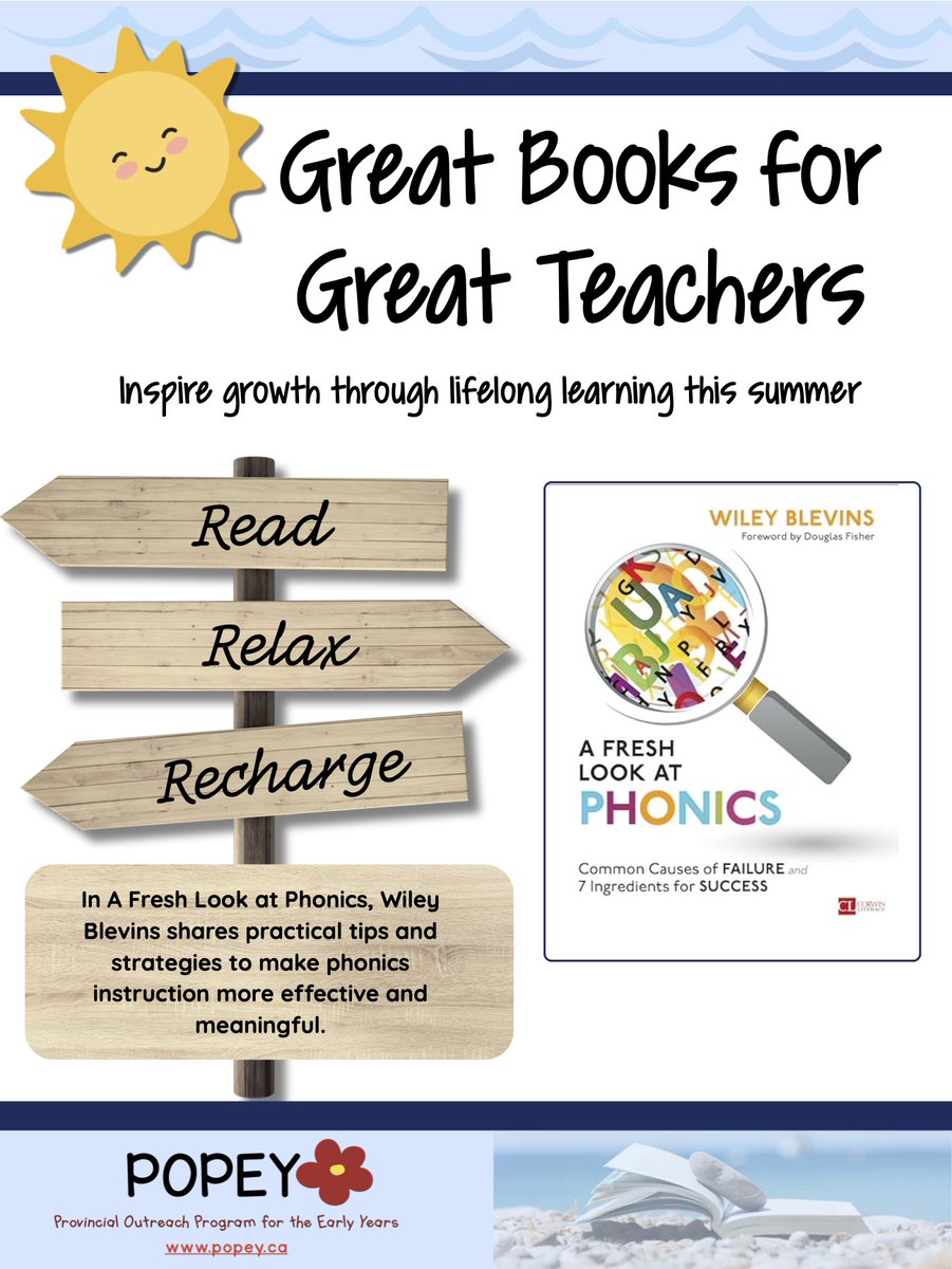 POPEY BC (@popeybc) on Twitter photo Great books for great teachers 📚
A Fresh Look at Phonics by Wiley Blevins! Great books for great teachers 📚
A Fresh Look at Phonics by Wiley Blevins!