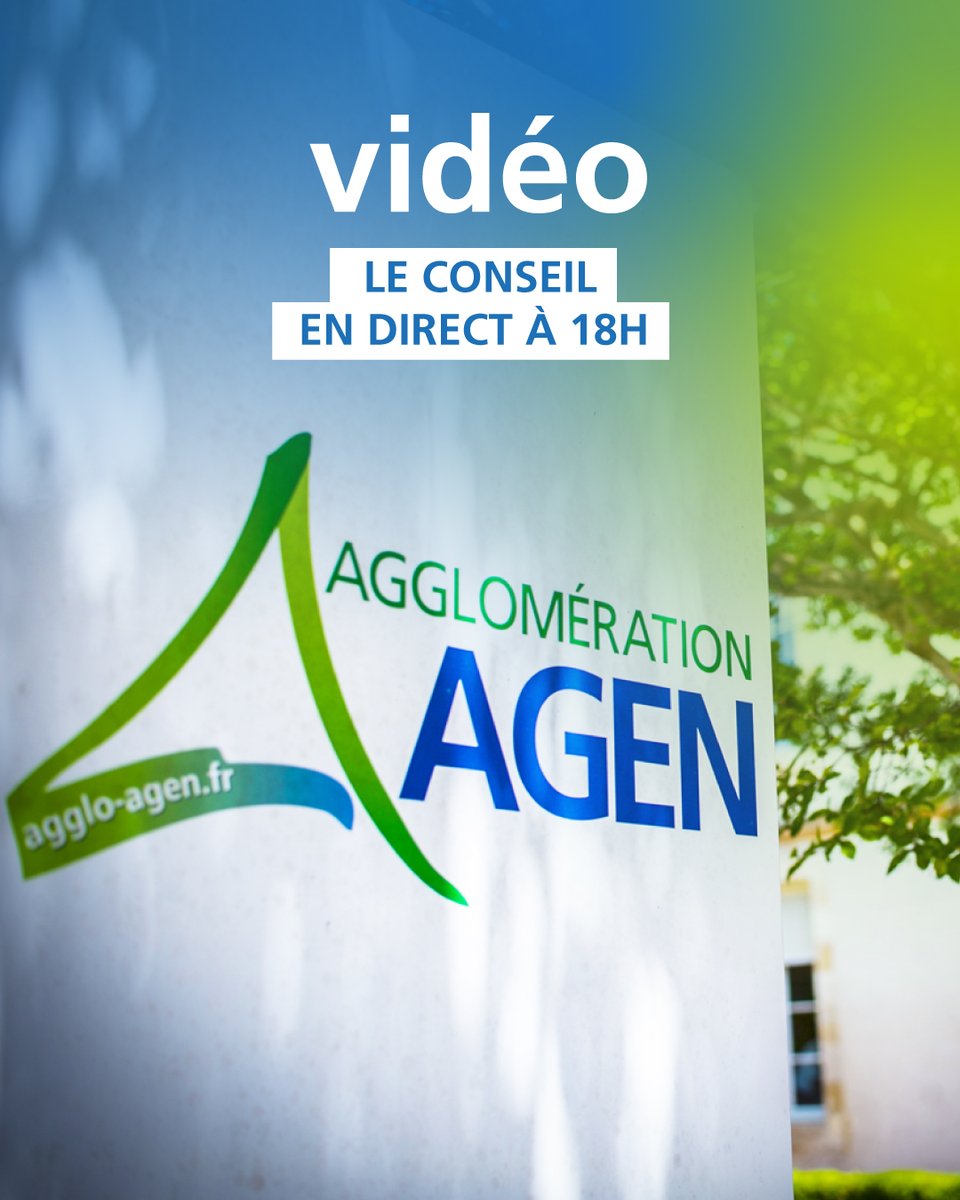 [DIRECT] A partir de 18h, suivez la séance du Conseil d'Agglomération en direct 👉 agglo-agen.net/nous-connaitre…